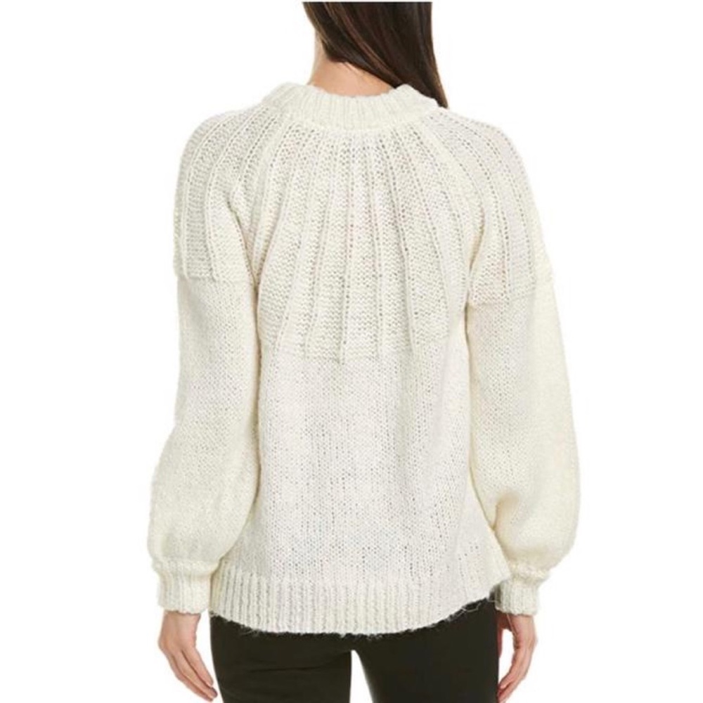 NWT Laundry By Shelli Segal Balloon Sleeve Soft Wool Blend Ivory Sweater S - Picture 2 of 14